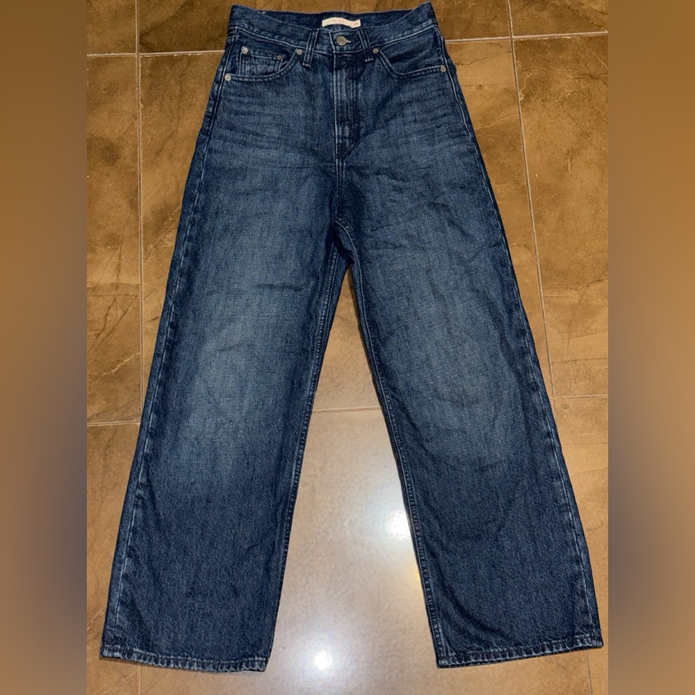 Levi's Women's High Loose Jeans — Dark Blue Denim